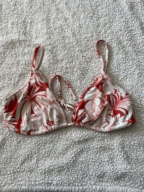Old Navy Orange & Cream Floral Bikini Top